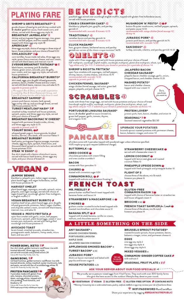 West Hollywood Menu | Breakfast Republic